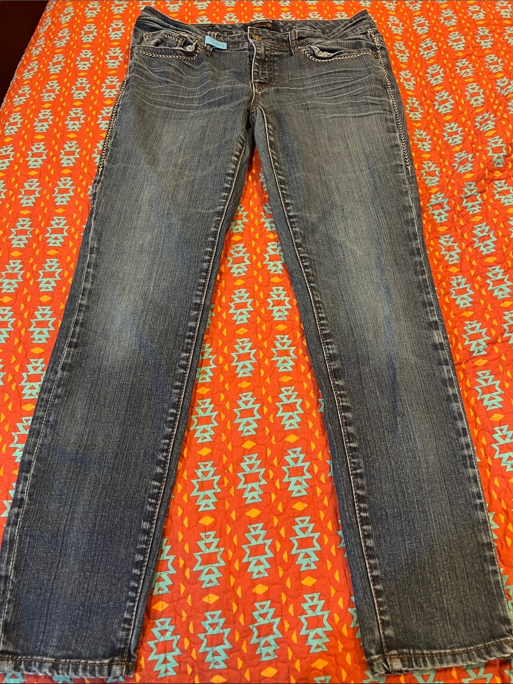 Seven7 Women's Straight-Leg Jeans in Dark Blue Wash